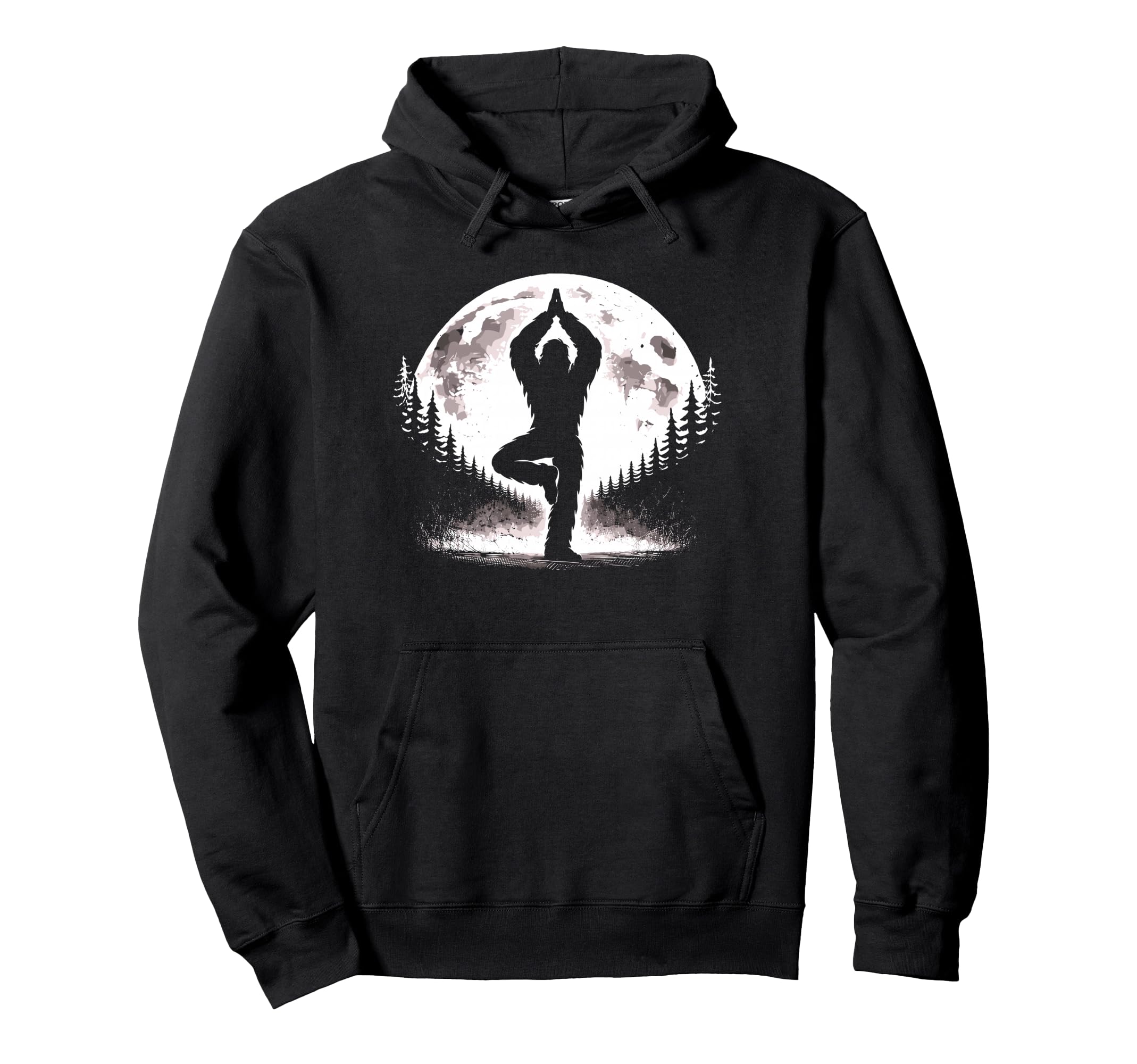 Bigfoot Yoga Pose Self Care Hoodie - Fun Novelty Design Men Women - T-Shirt, Sweatshirt, Hoodie