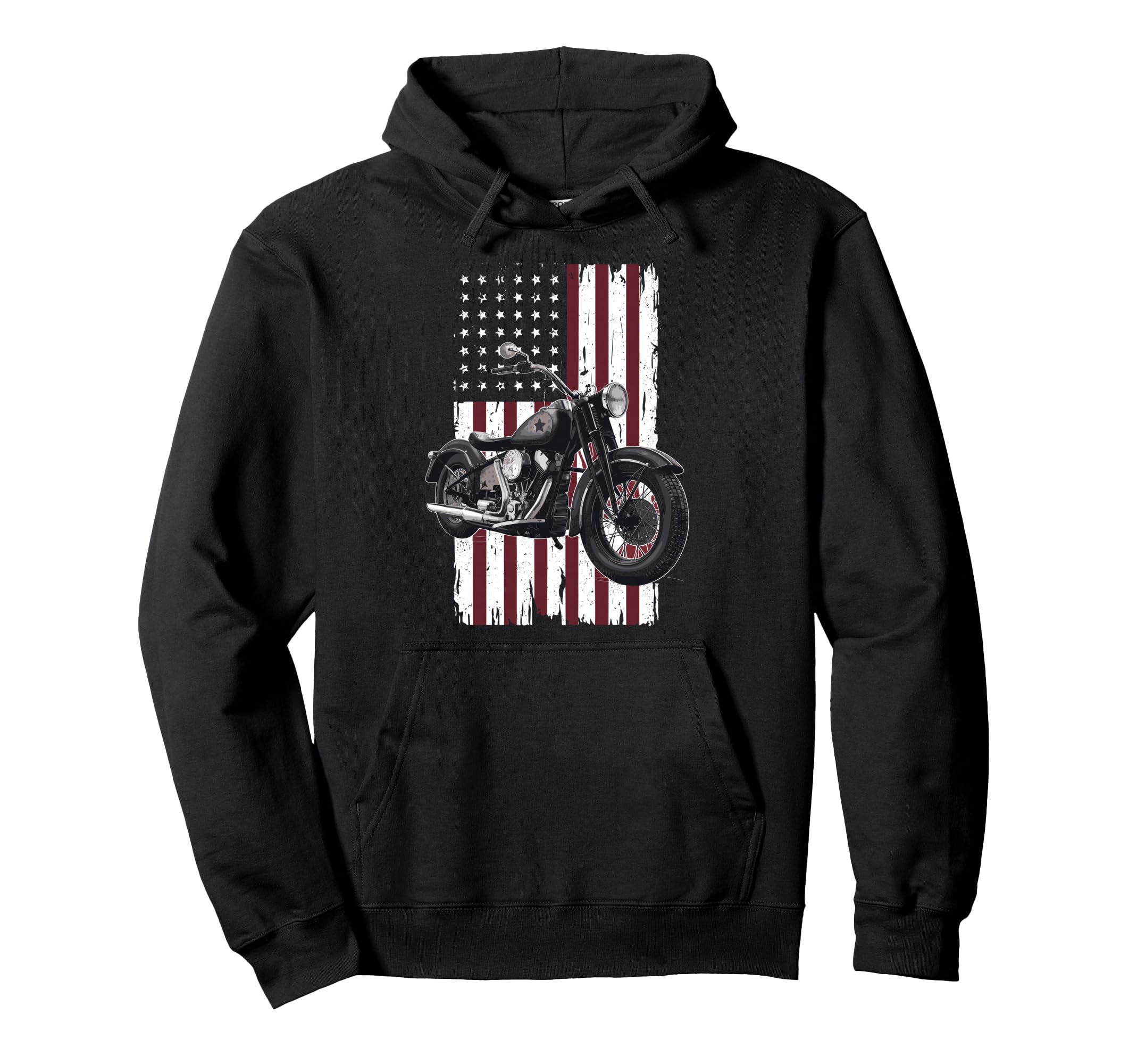 Patriotic Motorcycle Usa Flag Biker Biking Hoodie - Trendy Graphic Unisex - T-Shirt, Sweatshirt, Hoodie