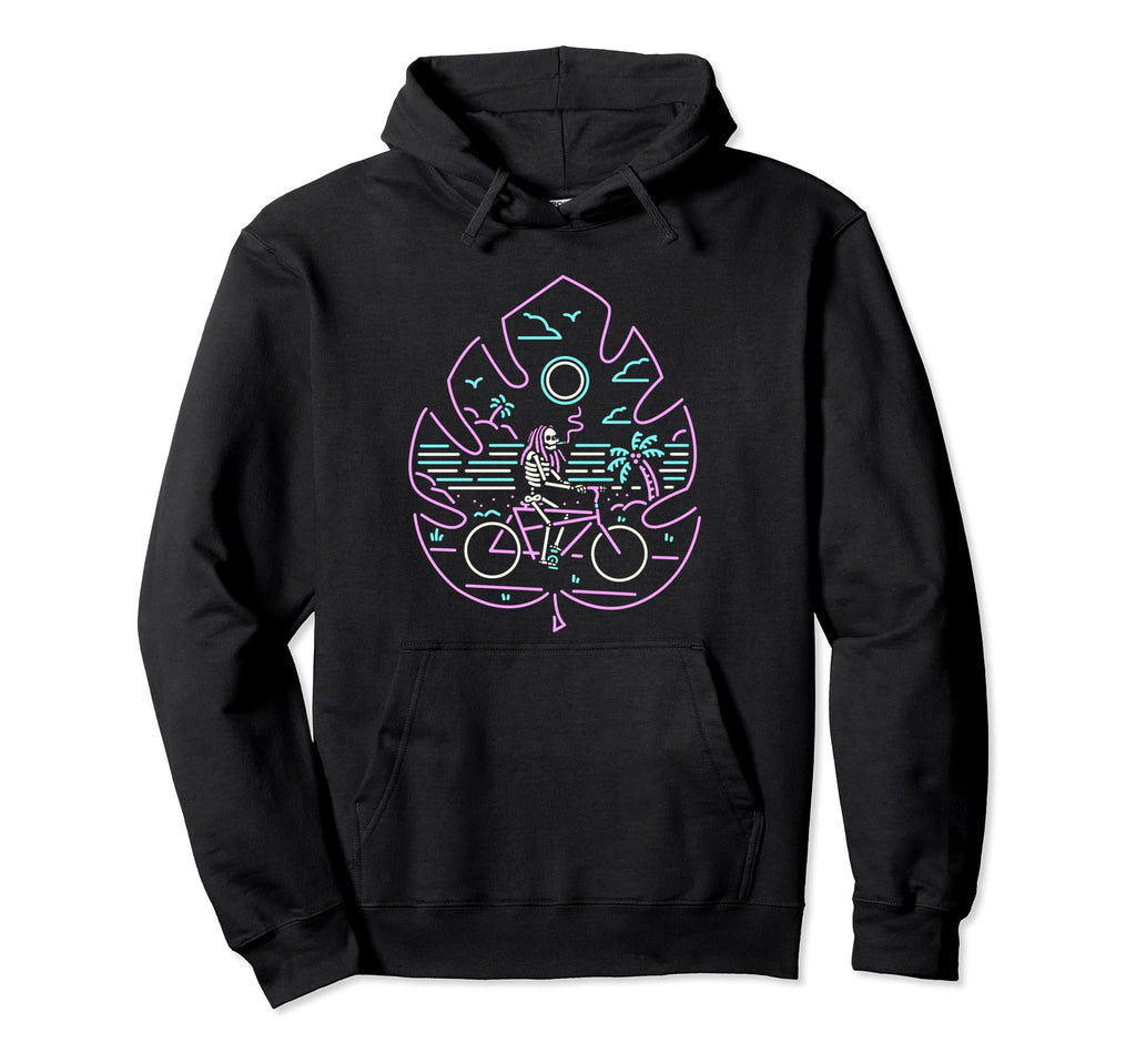Neon Rasta Traditional Tattoo Bicycle Hoodie - Trendy Graphic for Adults - T-Shirt, Sweatshirt, Hoodie