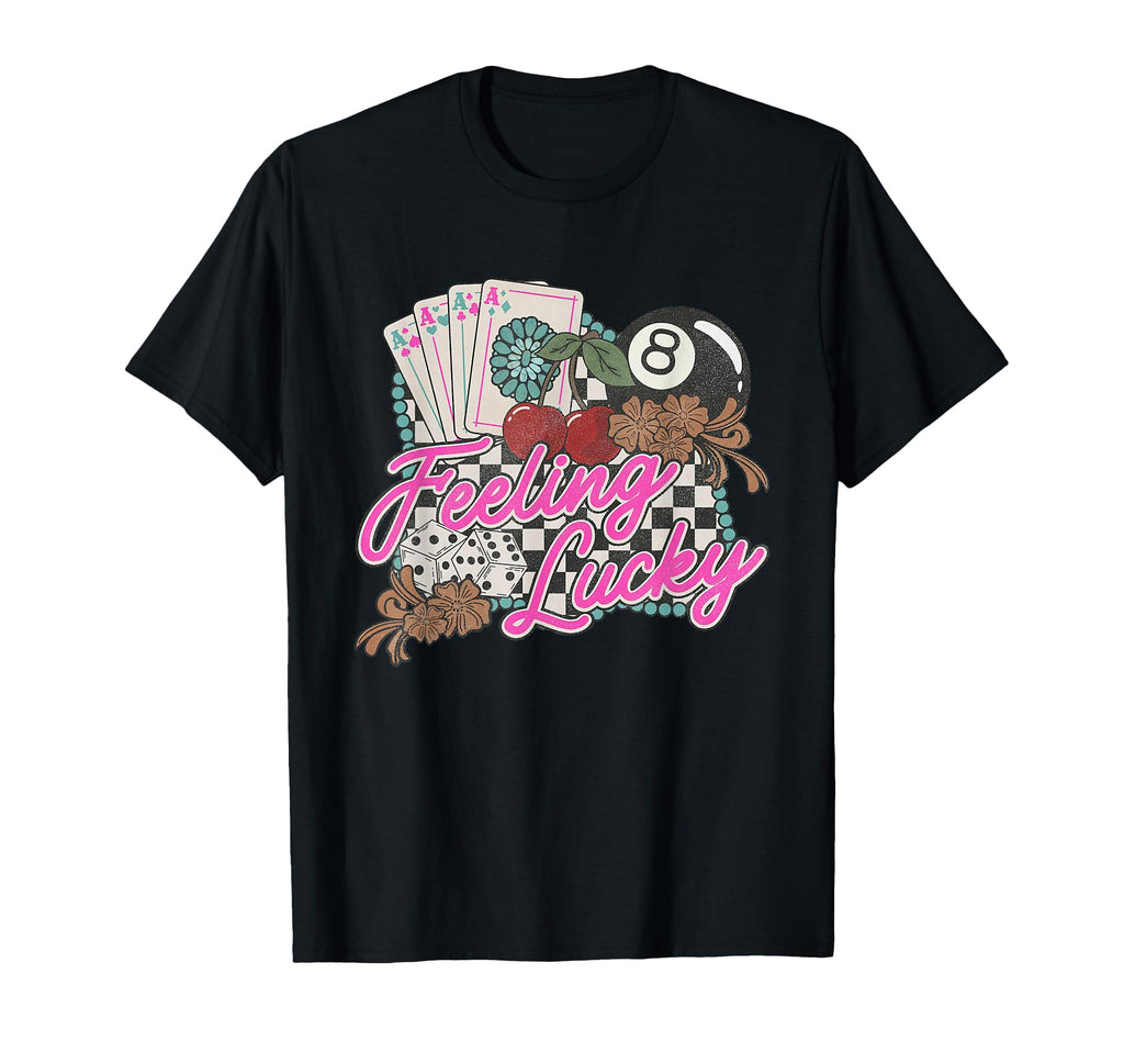 Feeling Lucky Turquoise Frame Trendy T-Shirt - Aesthetic Graphic Unisex - T-Shirt, Sweatshirt, Hoodie