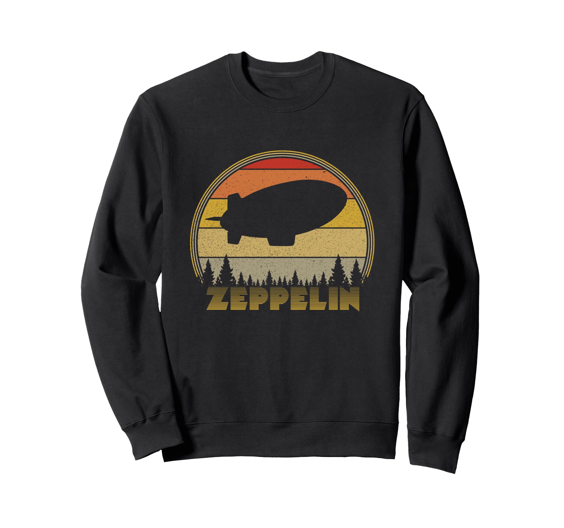 Zeppelin Sunset 70S 80S Distressed Sweatshirt - Trendy Graphic Men Women - T-Shirt, Sweatshirt, Hoodie