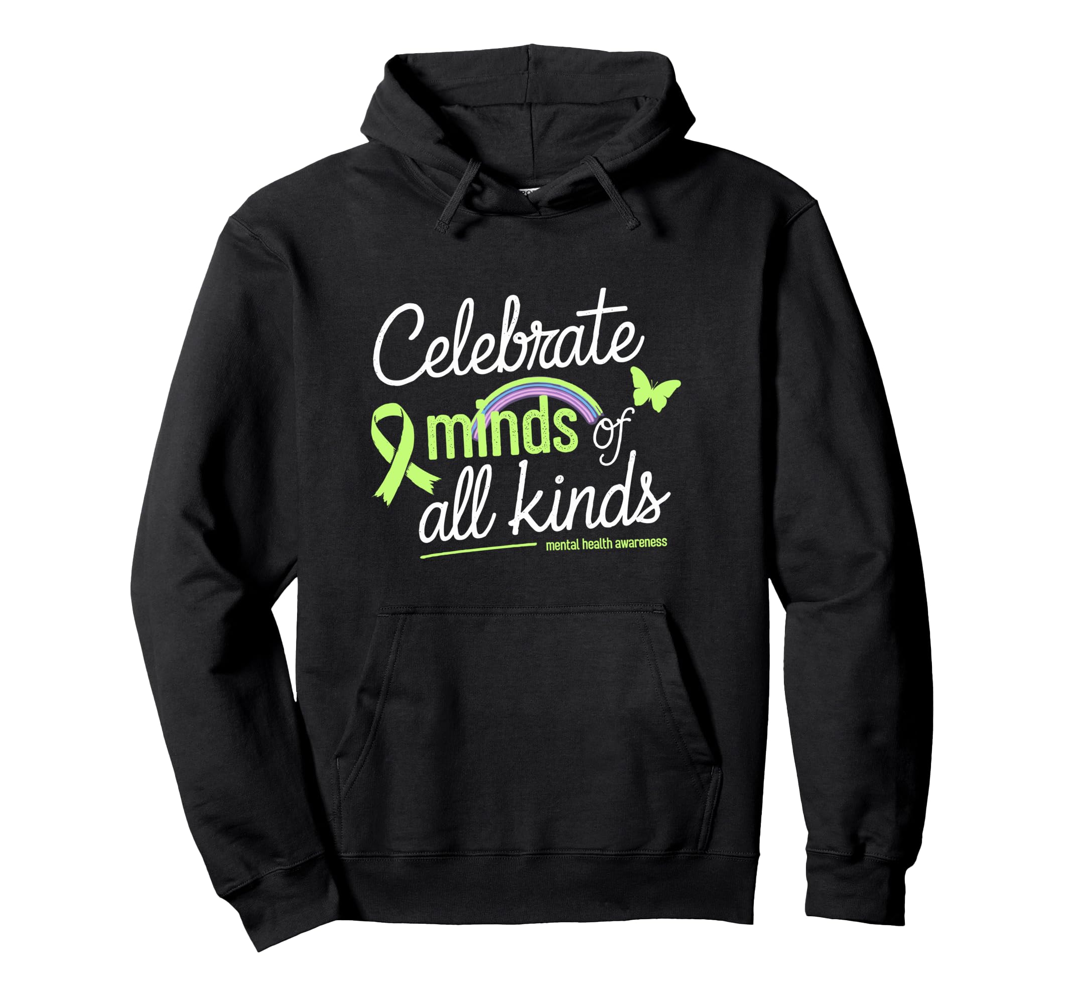 Mental Health Awareness Month Green Ribbon Hoodie - Trendy Graphic Unisex - T-Shirt, Sweatshirt, Hoodie