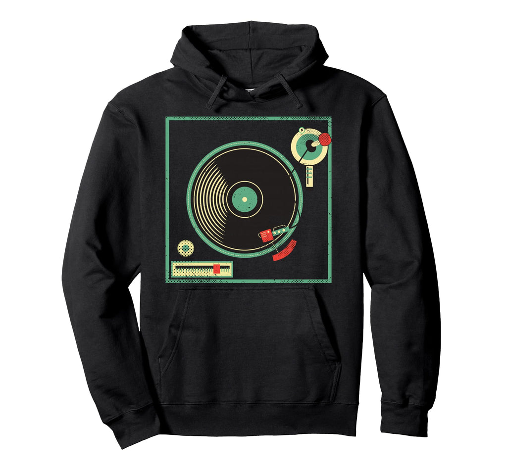 Old Record Player Vinyl Music Lover Hoodie - Unique Graphic for Adults - T-Shirt, Sweatshirt, Hoodie