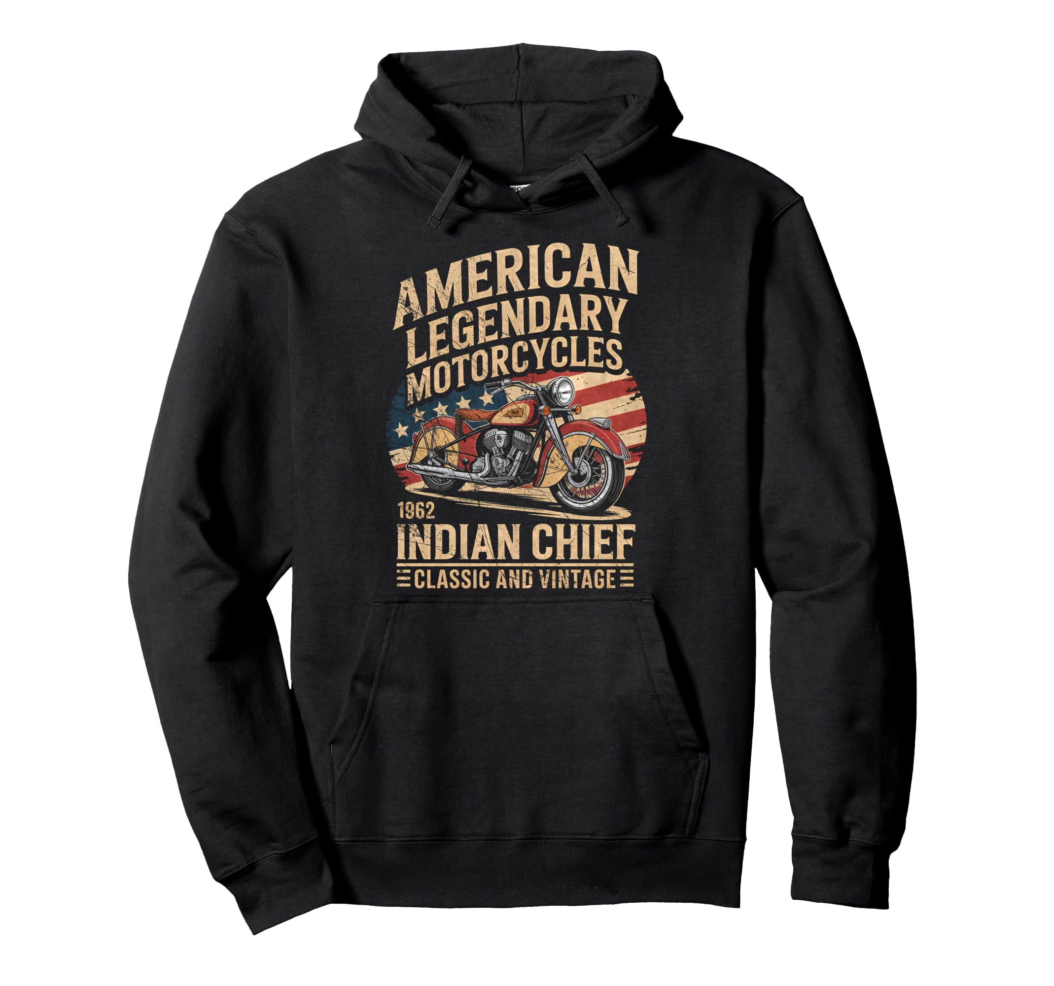 American Motorcycle Indian Born 1962 Hoodie - Custom Art Print for Adults - T-Shirt, Sweatshirt, Hoodie