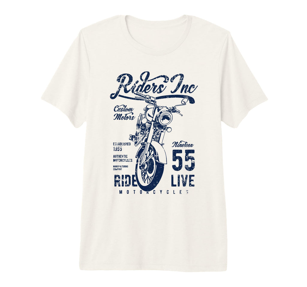 Riders Inc 1955 Motorcycle Distressed T-Shirt - Trendy Graphic for Adults - T-Shirt, Sweatshirt, Hoodie