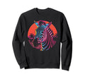 Zebra Vaporwave Aesthetic Sweatshirt - Fun Novelty Design Men Women - T-Shirt, Sweatshirt, Hoodie