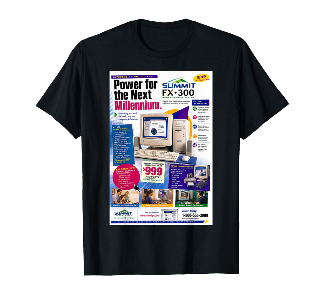 90S Computer Ad Tech Magazine Imagined T-Shirt - Unique Graphic Unisex - T-Shirt, Sweatshirt, Hoodie