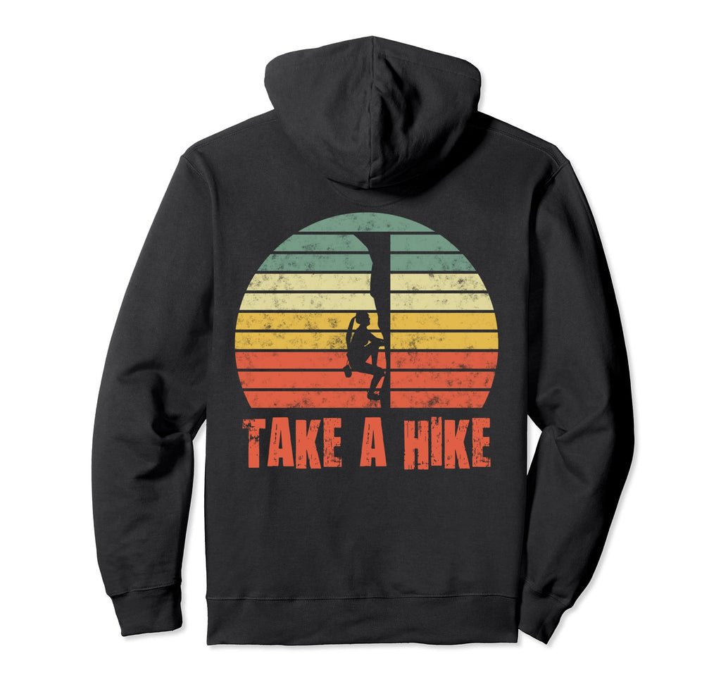 Take Hike Hiking Sunset Hiker Silhouette Hoodie - Unique Graphic Unisex - T-Shirt, Sweatshirt, Hoodie