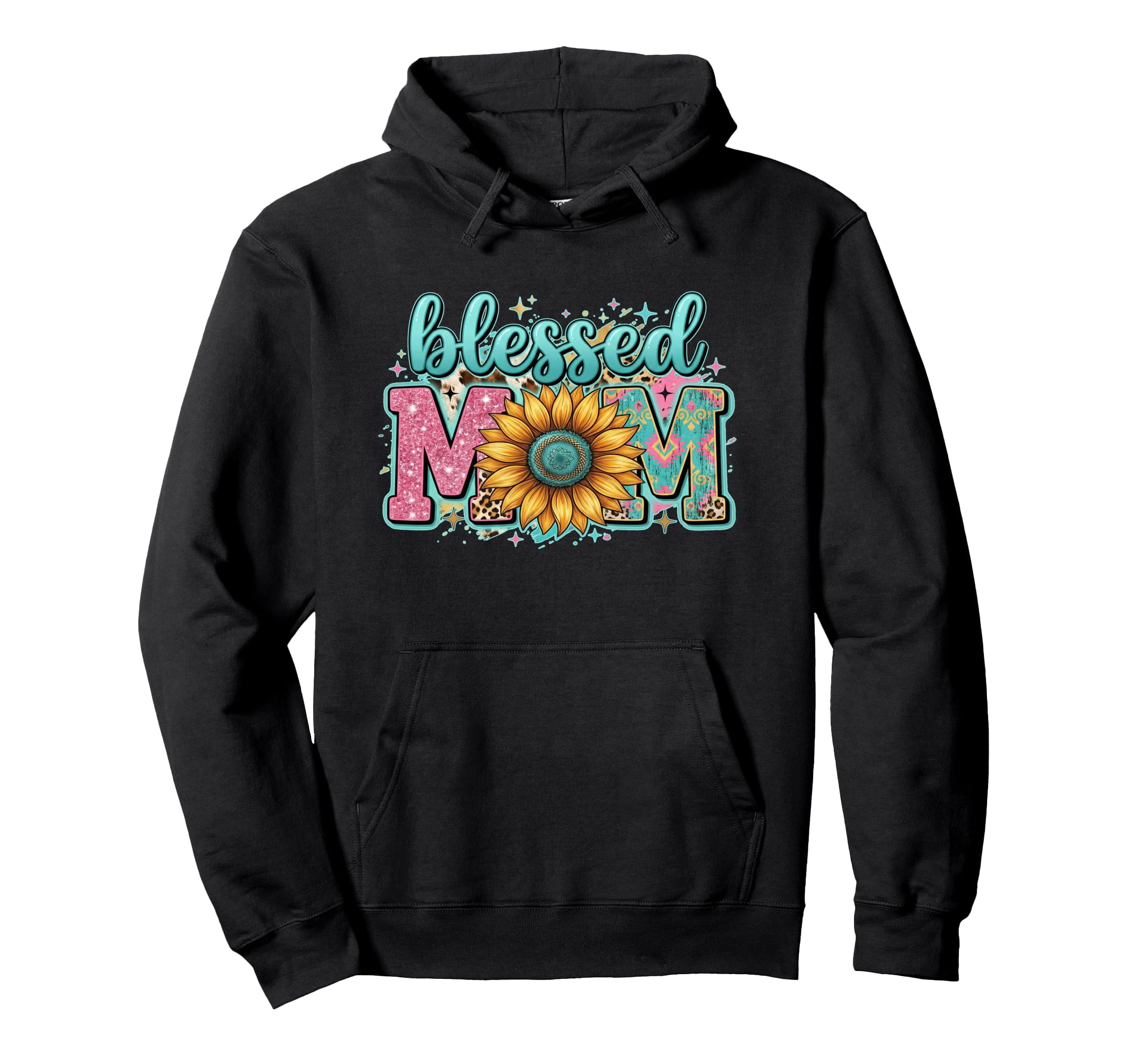 Blessed Mom Sunflower Western Boho Mama Hoodie - Minimalist Print Unisex - T-Shirt, Sweatshirt, Hoodie