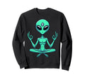 Meditation Alien Yoga Pose Relaxing Sweatshirt - Graphic Print Men Women - T-Shirt, Sweatshirt, Hoodie