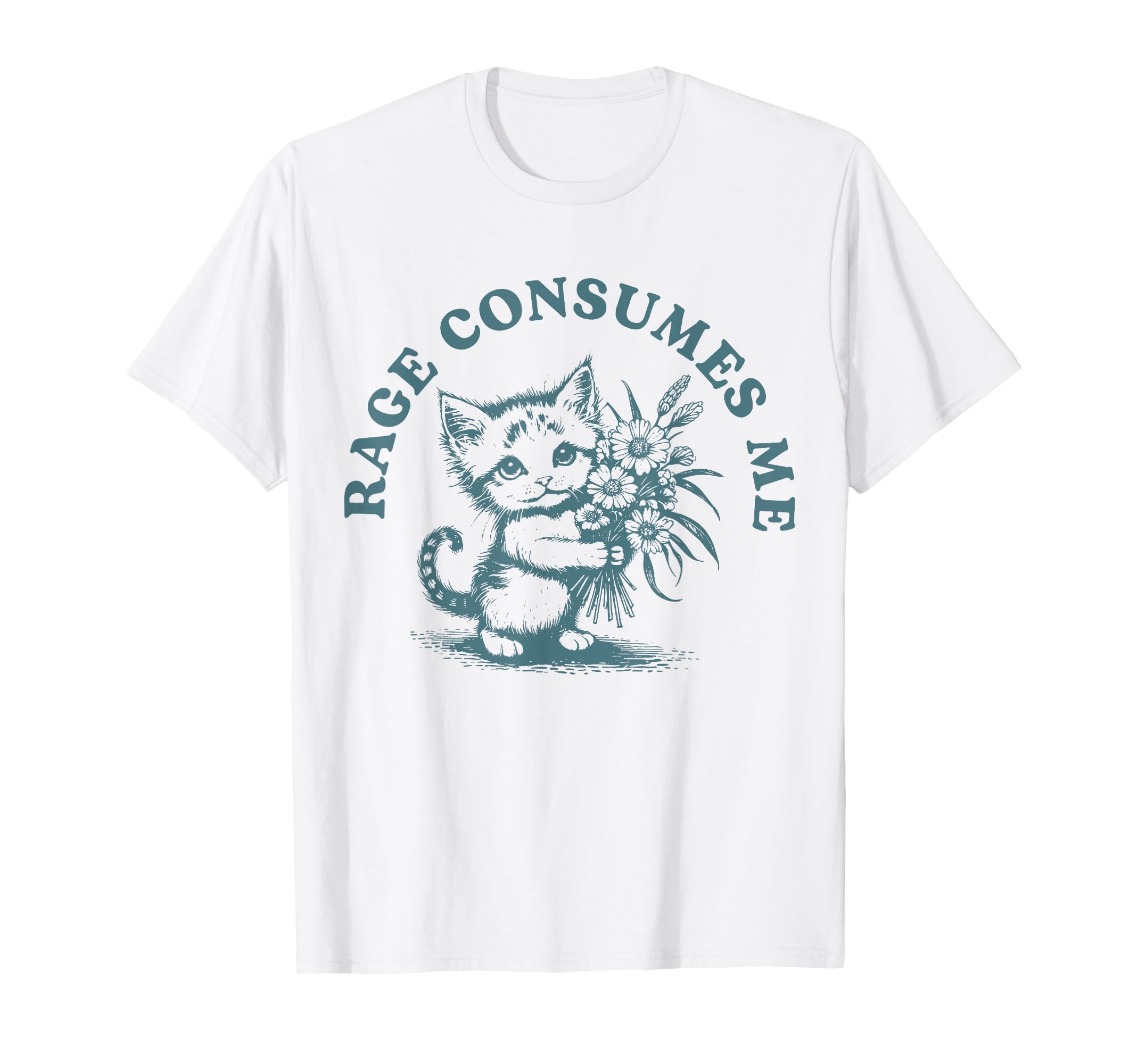 Rage Consumes Me Cat Cat Tees Mental T-Shirt - Minimalist Print Unisex - T-Shirt, Sweatshirt, Hoodie