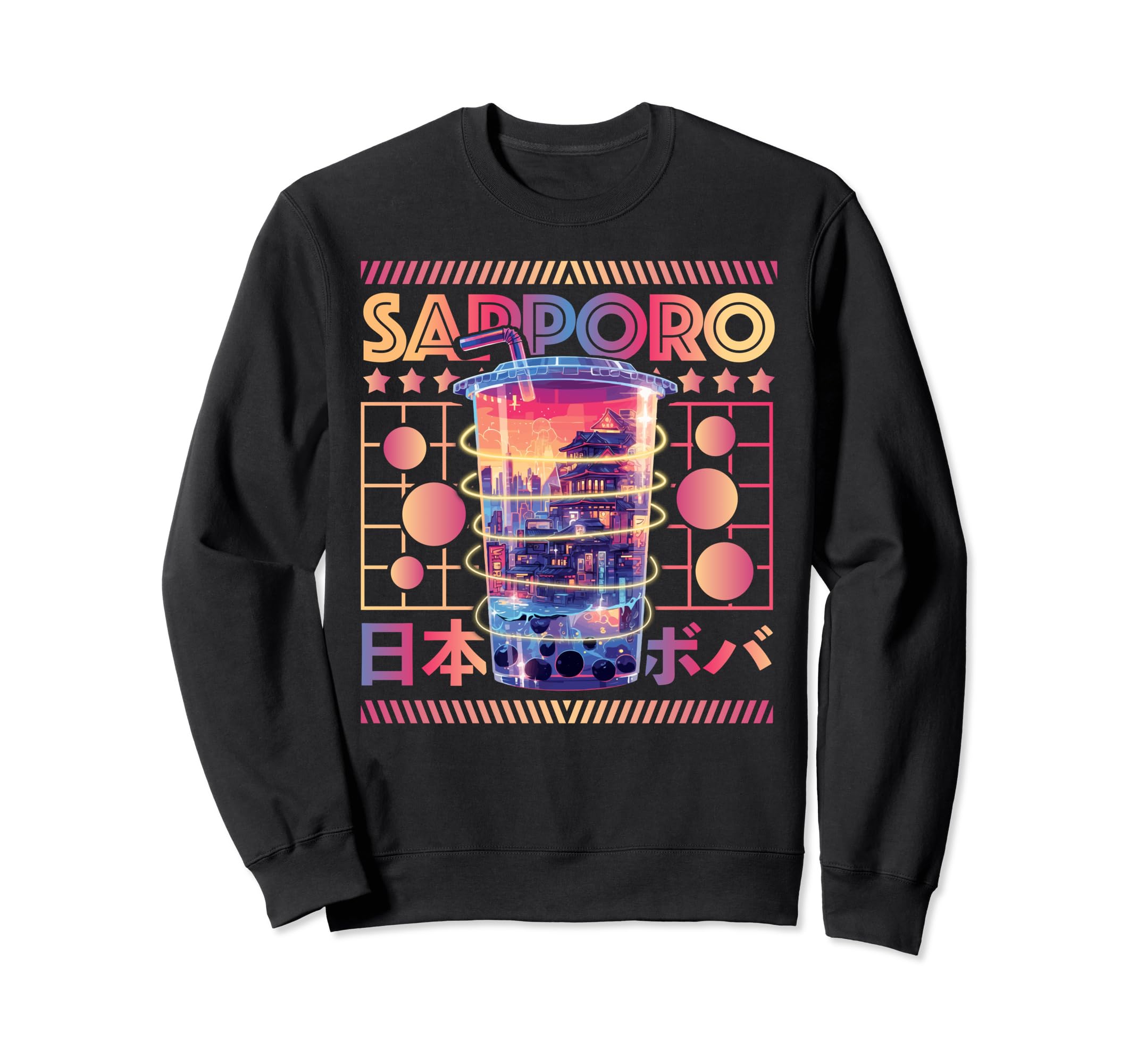 Sapporo City 80S Synthwave Sweatshirt - Casual Everyday Wear Men Women - T-Shirt, Sweatshirt, Hoodie
