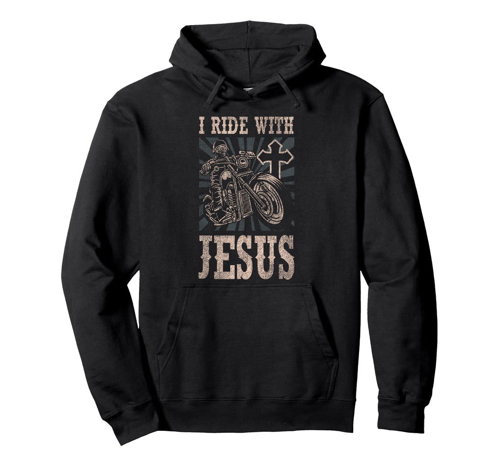 Christian Motorcycle Biker I Ride Jesus Hoodie - Custom Art Print Unisex - T-Shirt, Sweatshirt, Hoodie