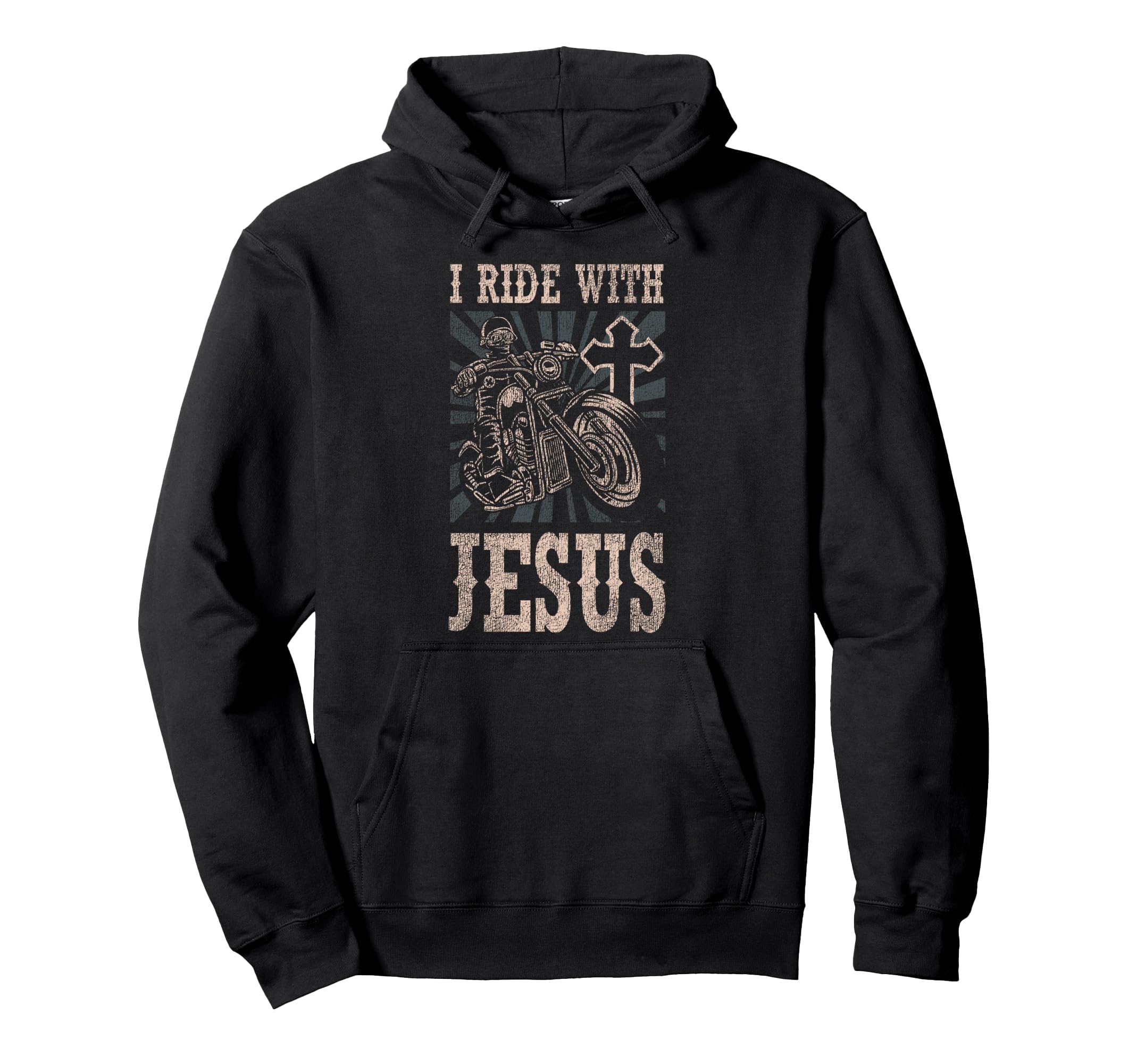 Christian Motorcycle Biker I Ride Jesus Hoodie - Custom Art Print Unisex - T-Shirt, Sweatshirt, Hoodie