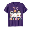 Tk Boo Crew Groovy Halloween Floral Ghost T-Shirt - Graphic Print Unisex - T-Shirt, Sweatshirt, Hoodie