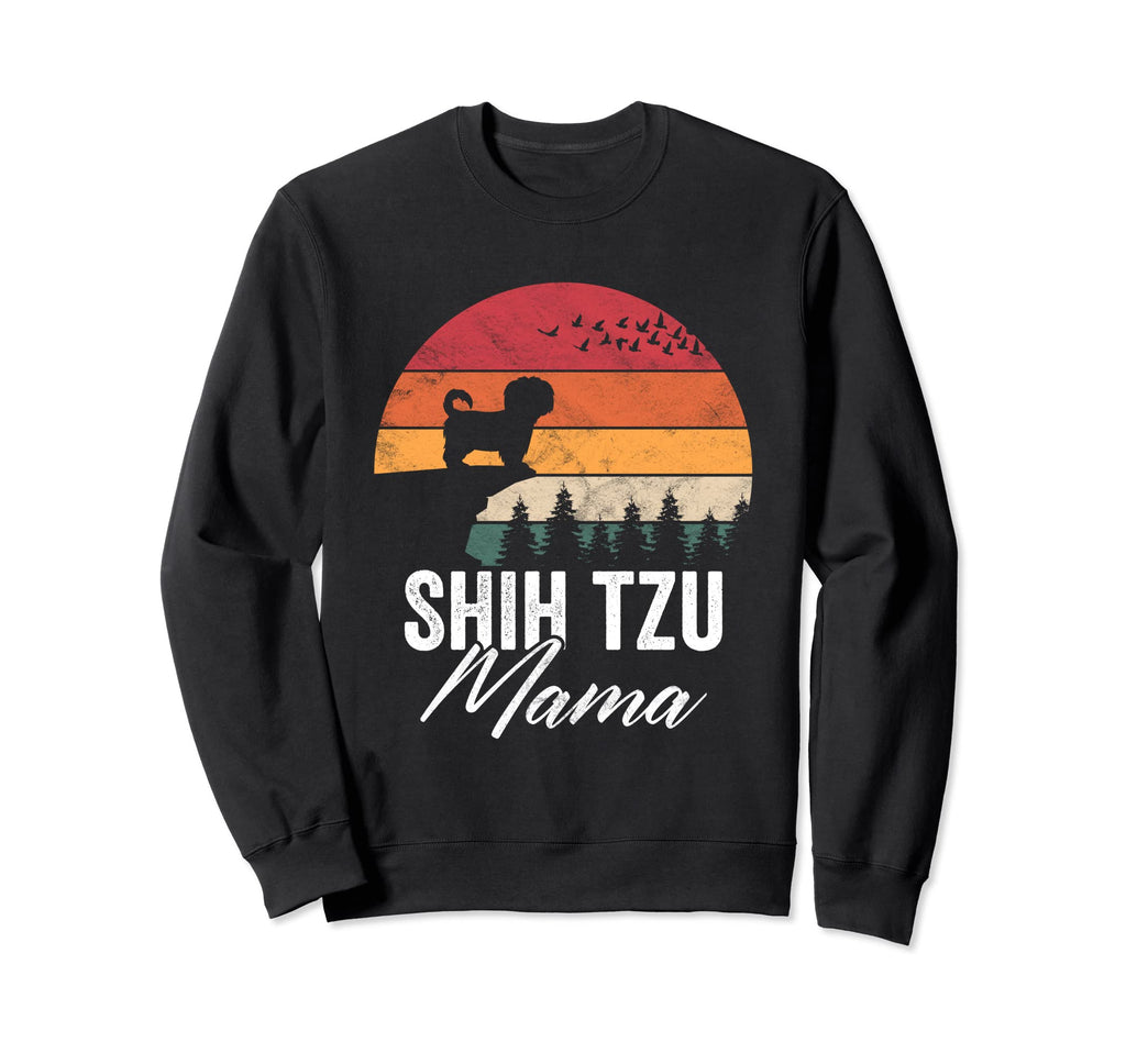 Shih Tzu Mama Dog Sunset Sweatshirt - Minimalist Print for Adults - T-Shirt, Sweatshirt, Hoodie