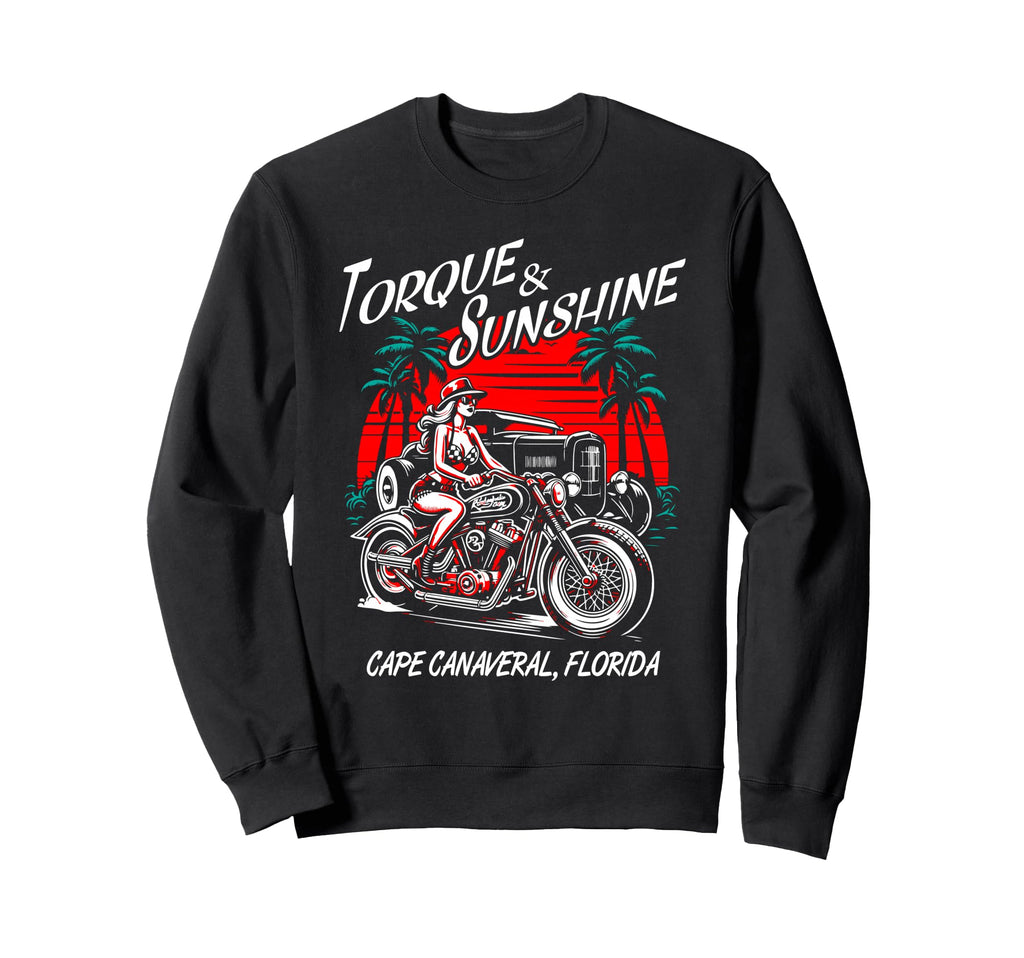 Cape Canaveral Florida Motorcycle Sweatshirt - Minimalist Print for Adults - T-Shirt, Sweatshirt, Hoodie