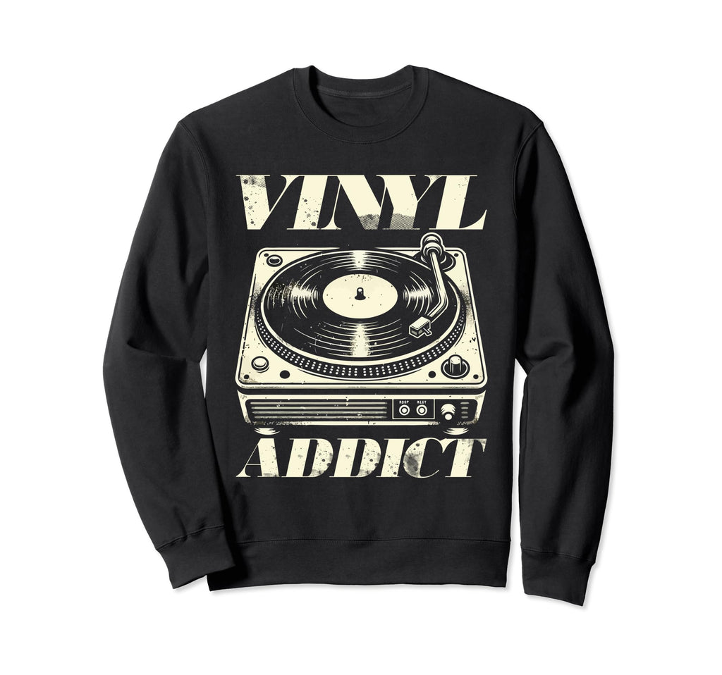 Vinyl Collecting Record Player Sweatshirt - Custom Art Print for Adults - T-Shirt, Sweatshirt, Hoodie