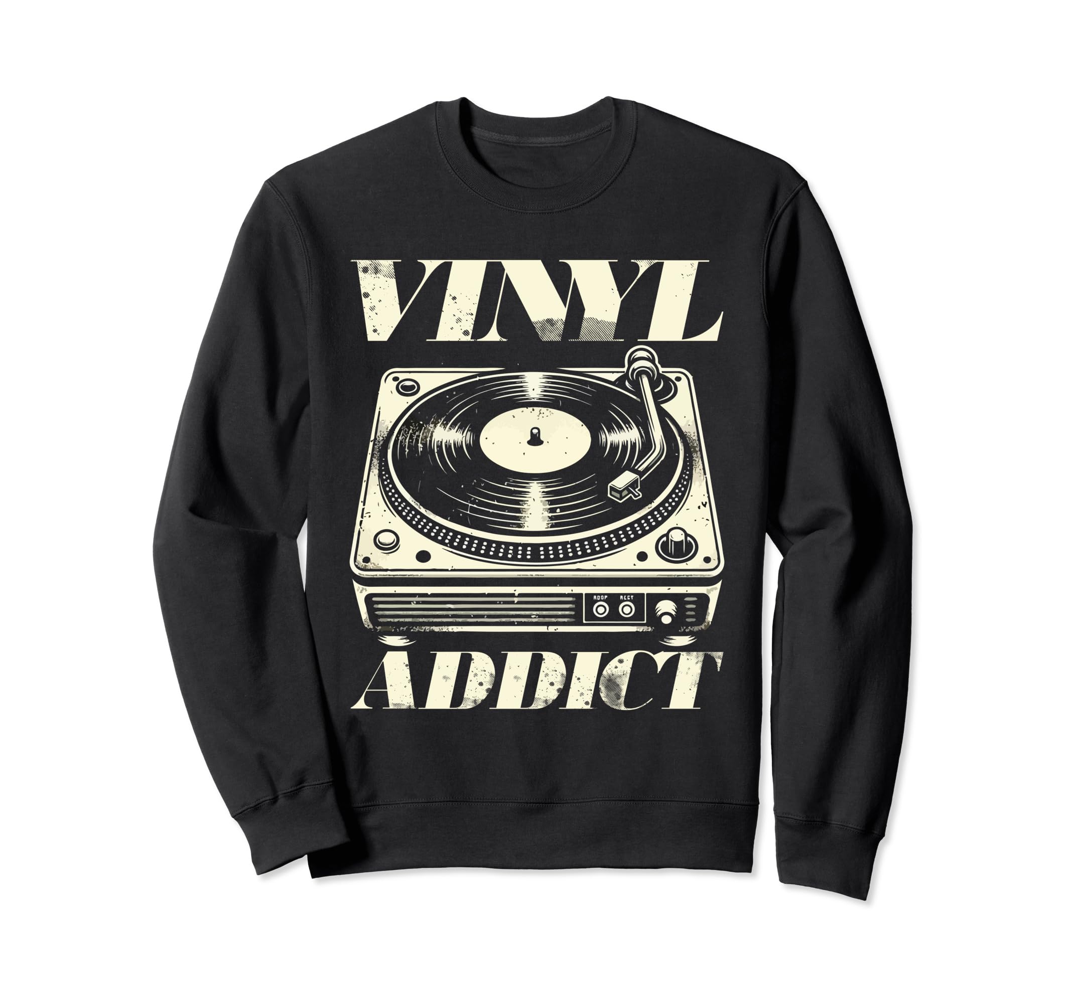 Vinyl Collecting Record Player Sweatshirt - Custom Art Print for Adults - T-Shirt, Sweatshirt, Hoodie