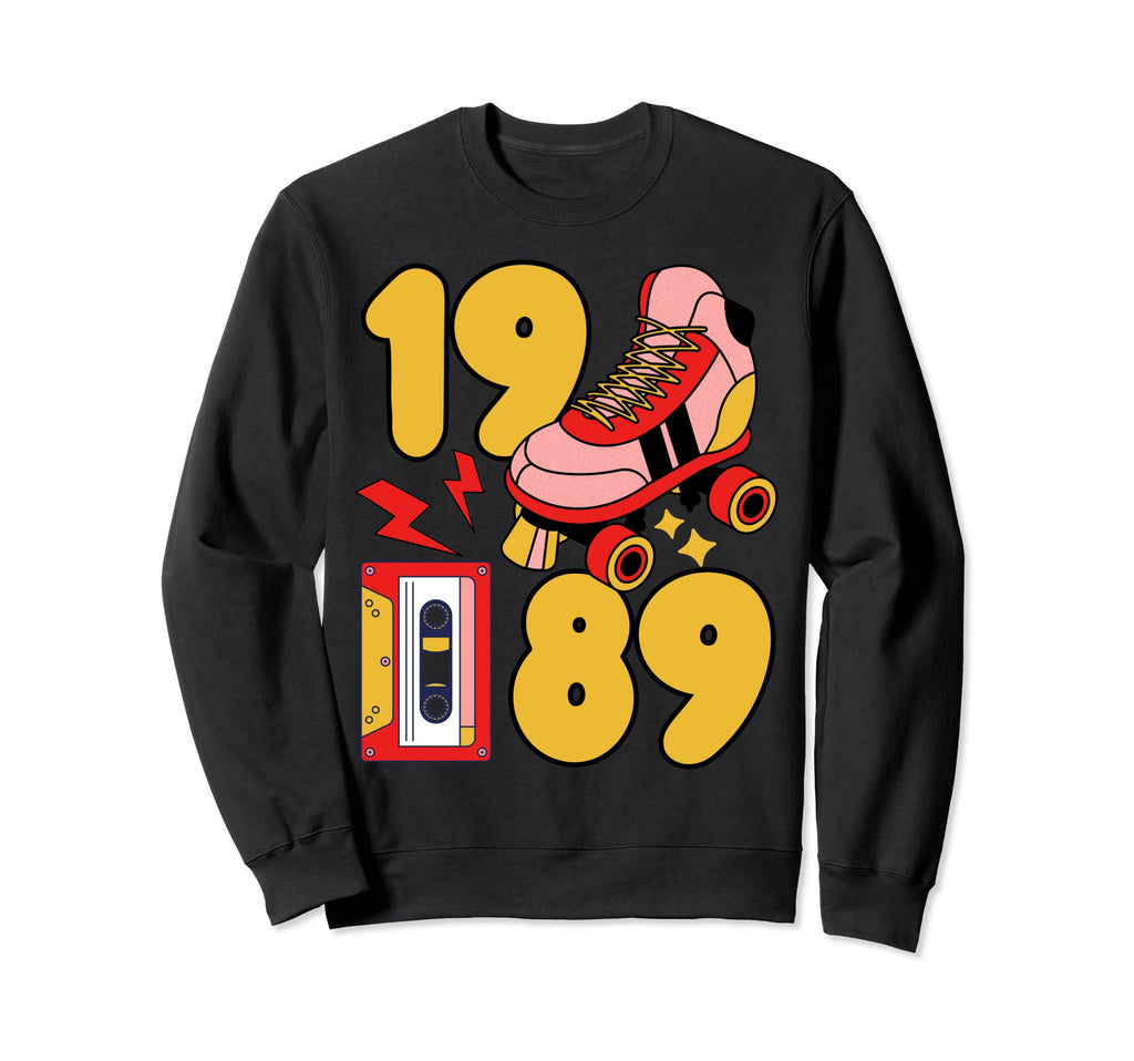 80S Vibes Mixed Tapes Roller Skates Sweatshirt - Unique Graphic Men Women - T-Shirt, Sweatshirt, Hoodie