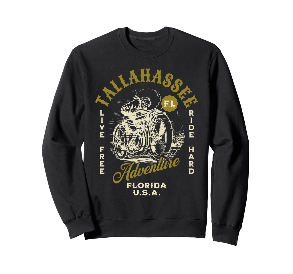 Tallahassee Florida Usa Motorcycle Sweatshirt - Graphic Print Men Women - T-Shirt, Sweatshirt, Hoodie