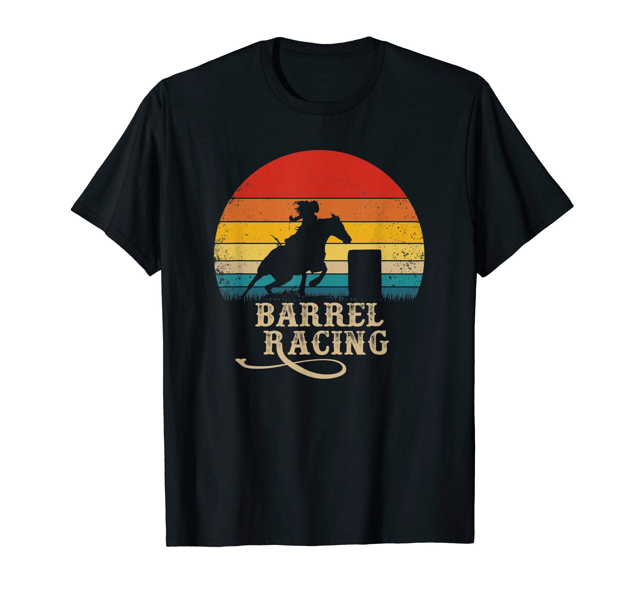 Barrel Racing Horse Riding Sunset Rodeo T-Shirt - Trendy Graphic Men Women - T-Shirt, Sweatshirt, Hoodie