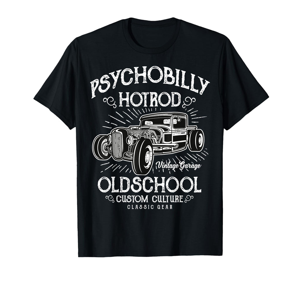 Mens Old School Hot Rod Garage Mens Car T-Shirt - Custom Art Print Unisex - T-Shirt, Sweatshirt, Hoodie