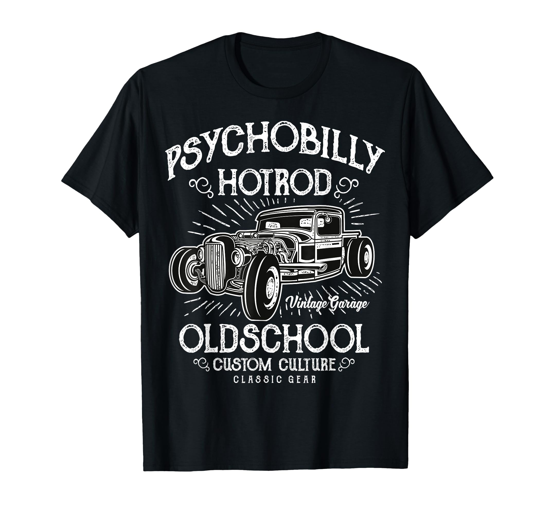 Mens Old School Hot Rod Garage Mens Car T-Shirt - Custom Art Print Unisex - T-Shirt, Sweatshirt, Hoodie