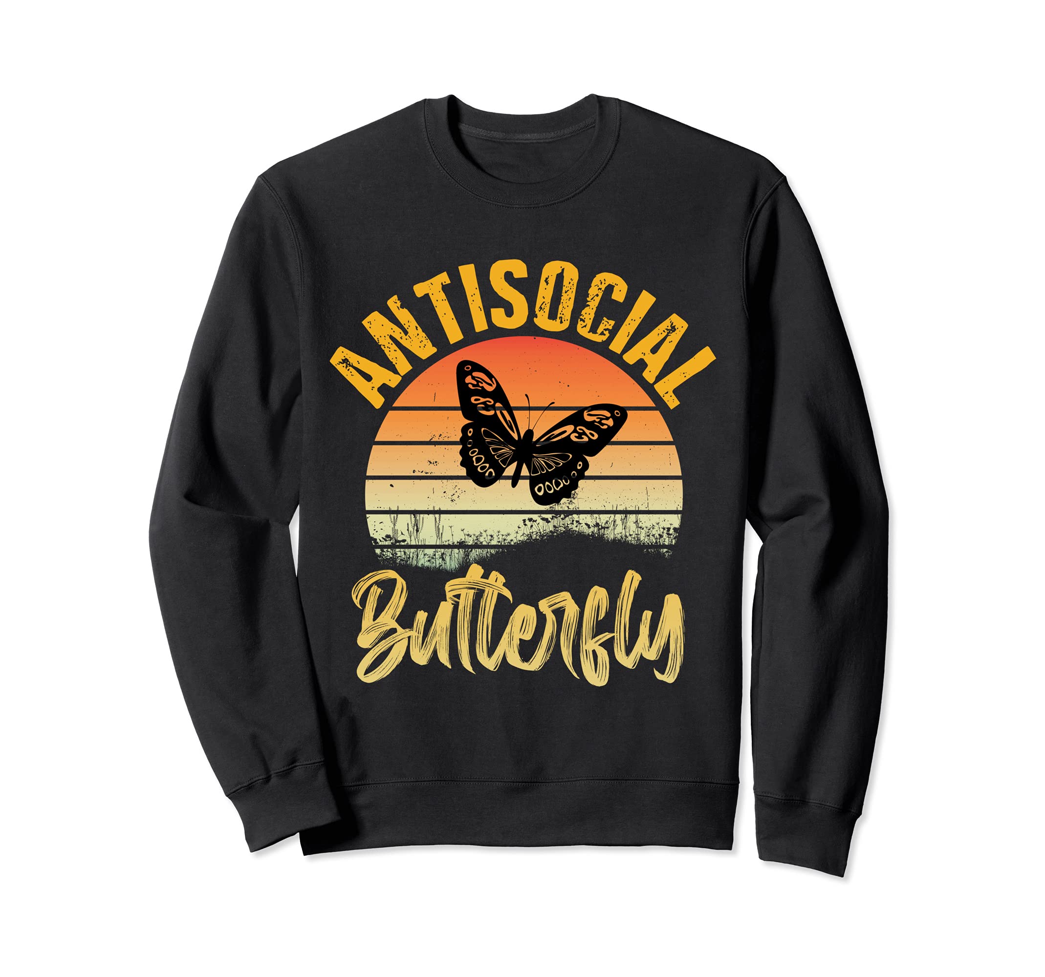 Anti Social Butterfly Introvert Sweatshirt - Aesthetic Graphic Unisex - T-Shirt, Sweatshirt, Hoodie