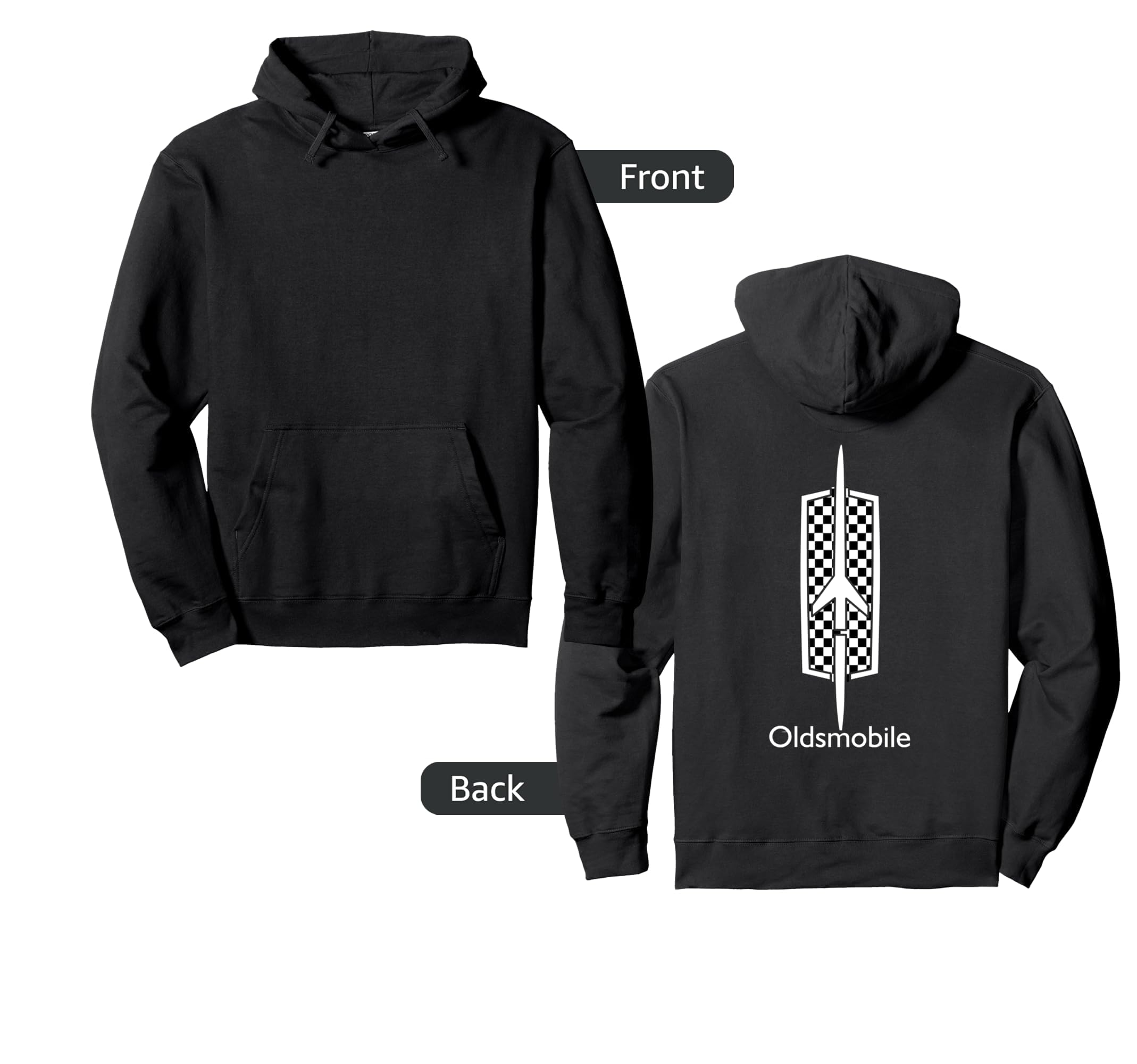Car Show Oldsmobile Checkered Rocket Hoodie - Aesthetic Graphic for Adults - T-Shirt, Sweatshirt, Hoodie