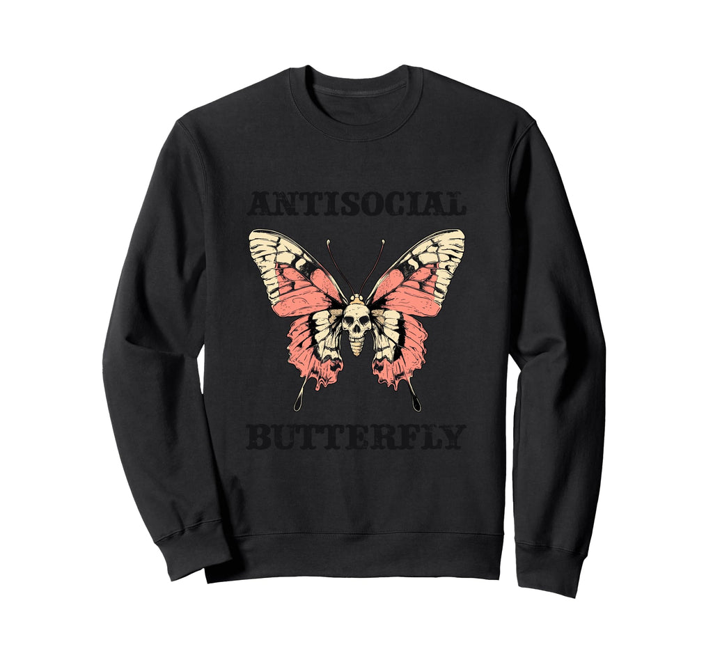 Antisocial Butterfly Gift Hoodie - Streetwear Style Unisex - T-Shirt, Sweatshirt, Hoodie
