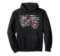 Motorcycle American Flag Biker 4Th Hoodie - Casual Everyday Wear Unisex - T-Shirt, Sweatshirt, Hoodie
