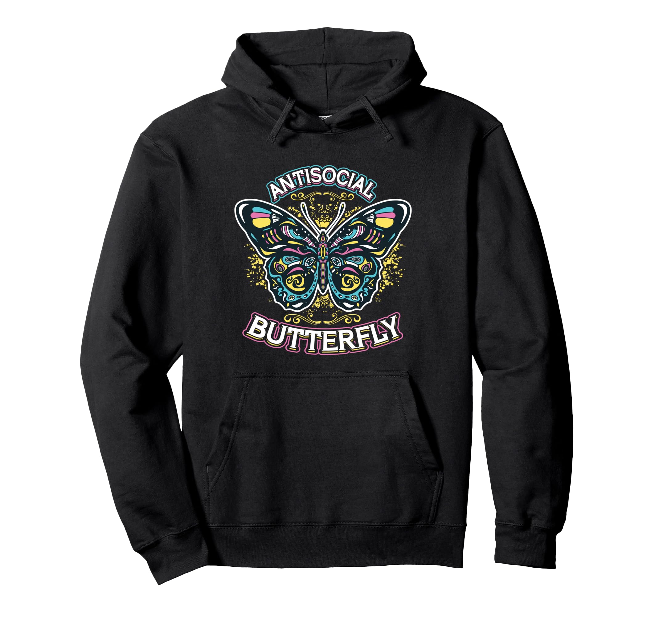 Antisocial Butterfly Hoodie - Casual Everyday Wear Unisex - T-Shirt, Sweatshirt, Hoodie