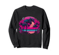 80S Vaporwave Palm Tree Tropical Sunset Sweatshirt - Unique Graphic Unisex - T-Shirt, Sweatshirt, Hoodie
