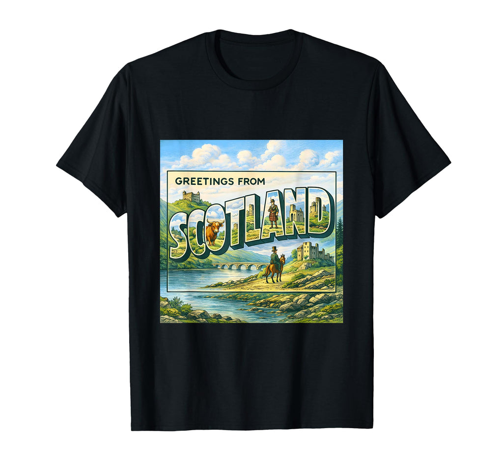 Scotland Travel Postcard T-Shirt - Custom Art Print for Adults - T-Shirt, Sweatshirt, Hoodie