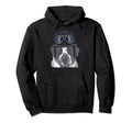 St Bernard Wearing Motorcycle Helmet Hoodie - Custom Art Print Men Women - T-Shirt, Sweatshirt, Hoodie