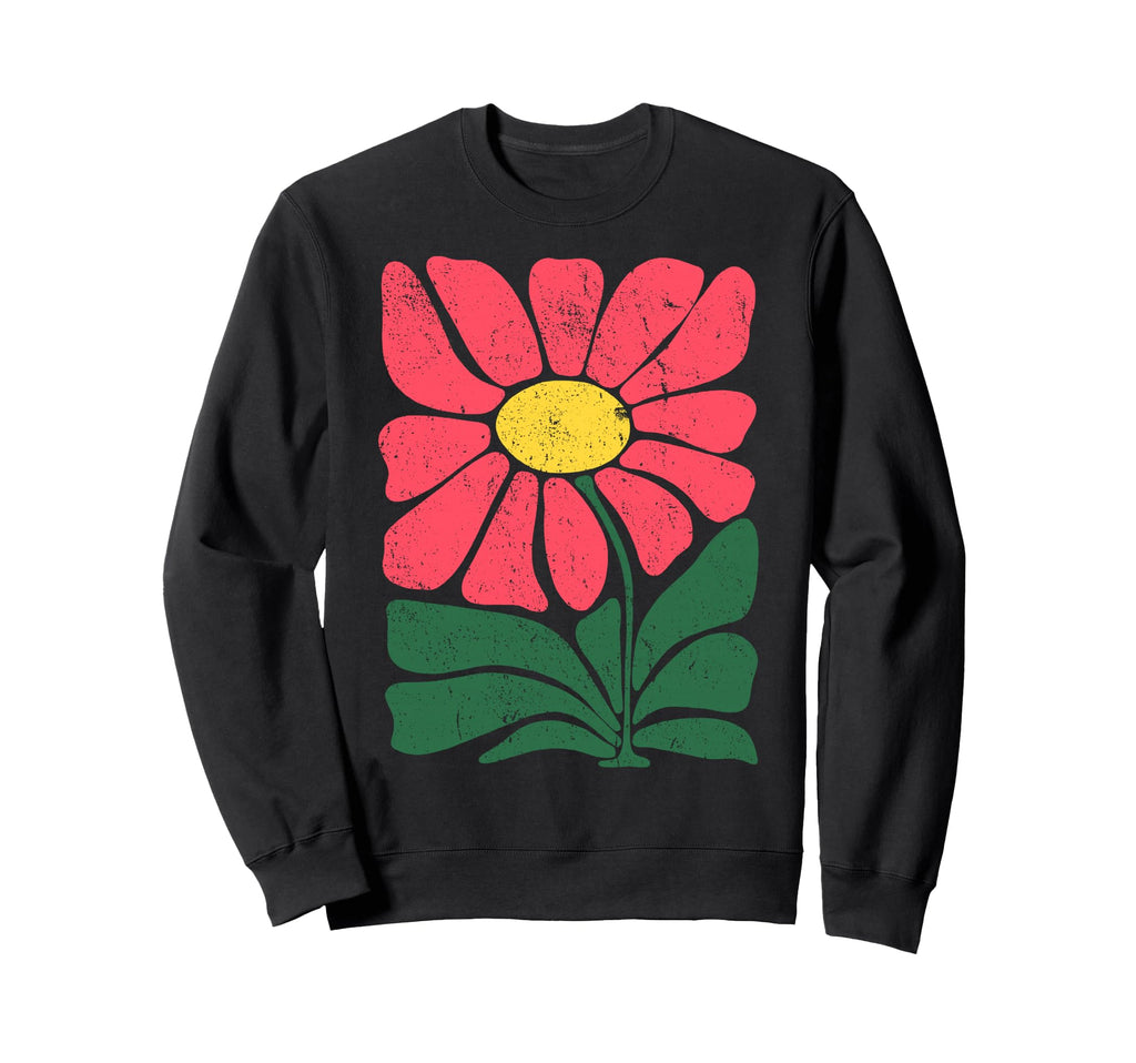Flower Folk Art Botanical Cheerful Sweatshirt - Graphic Print for Adults - T-Shirt, Sweatshirt, Hoodie
