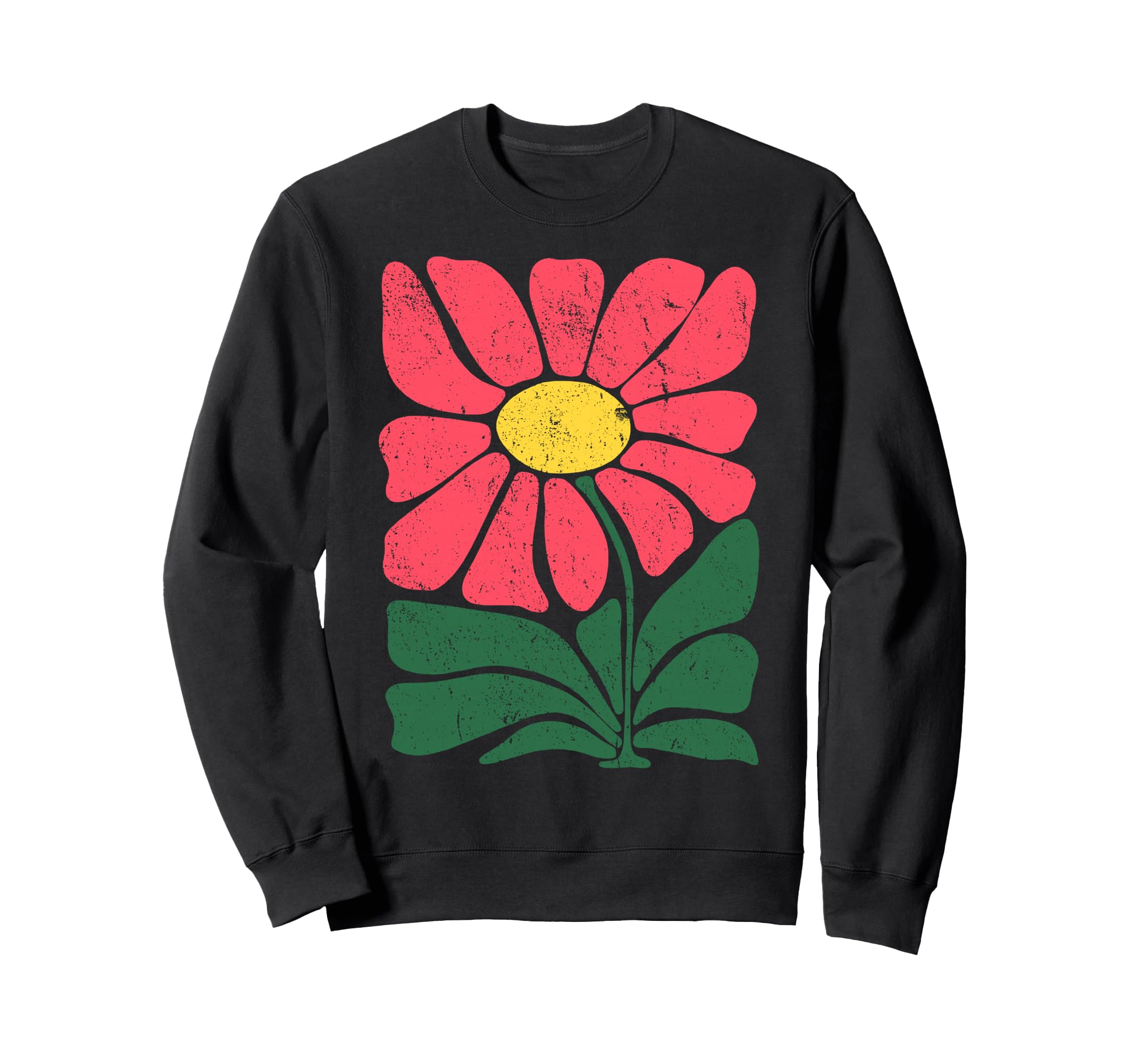 Flower Folk Art Botanical Cheerful Sweatshirt - Graphic Print for Adults - T-Shirt, Sweatshirt, Hoodie
