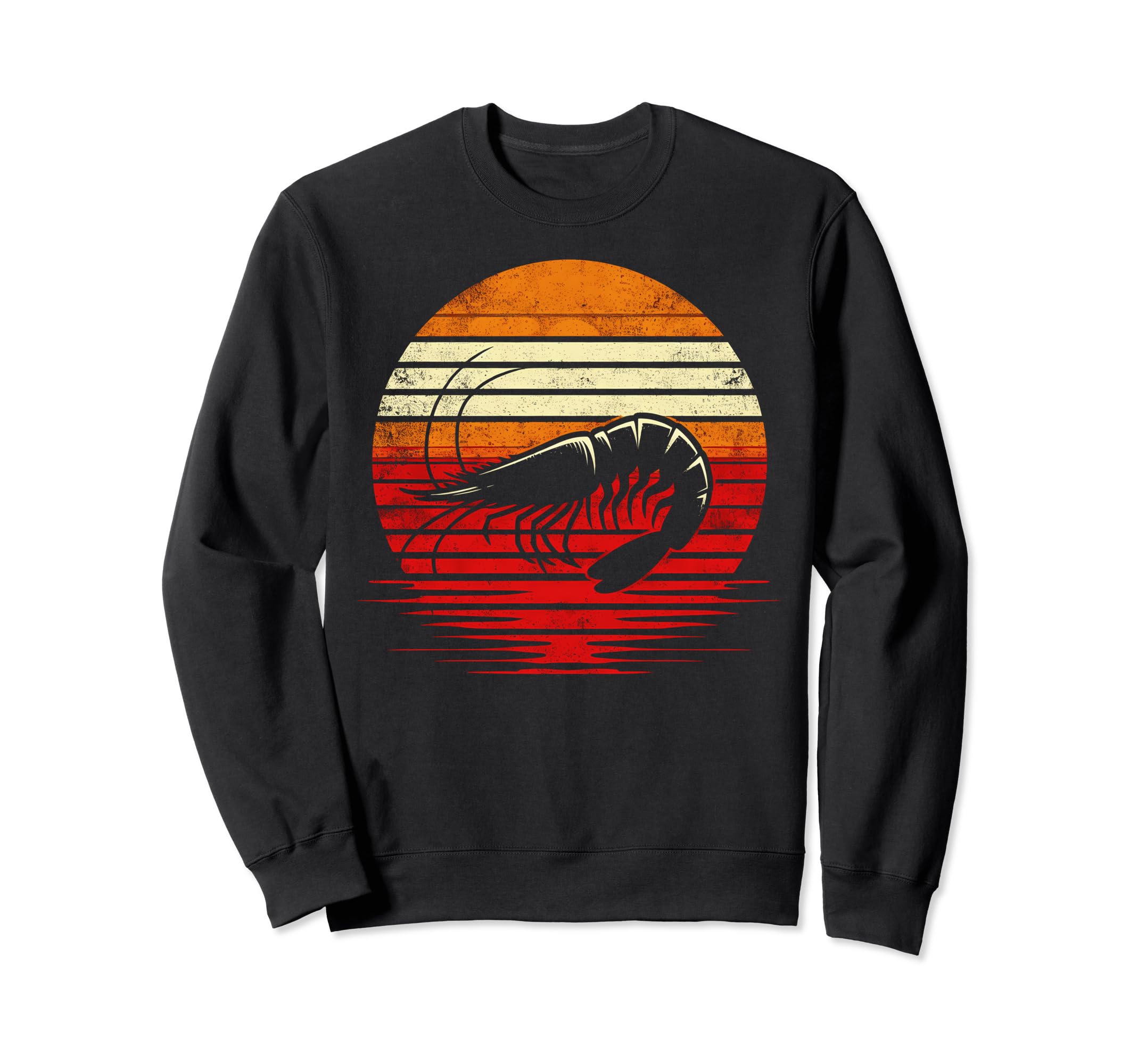 Shrimp Sunset Safari 70S Fishing Sweatshirt - Unique Graphic for Adults - T-Shirt, Sweatshirt, Hoodie