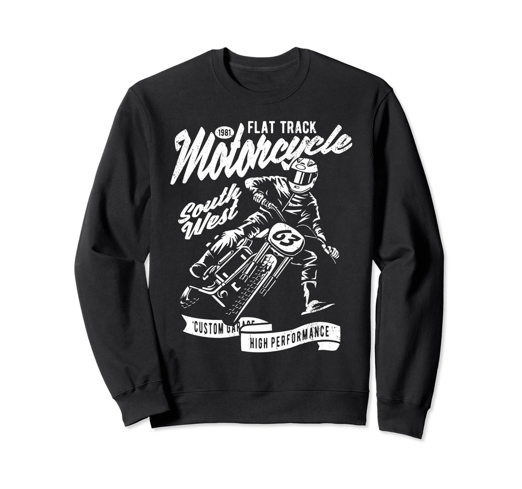 Flat Track Motorcycle Race Sweatshirt - Fun Novelty Design for Adults - T-Shirt, Sweatshirt, Hoodie