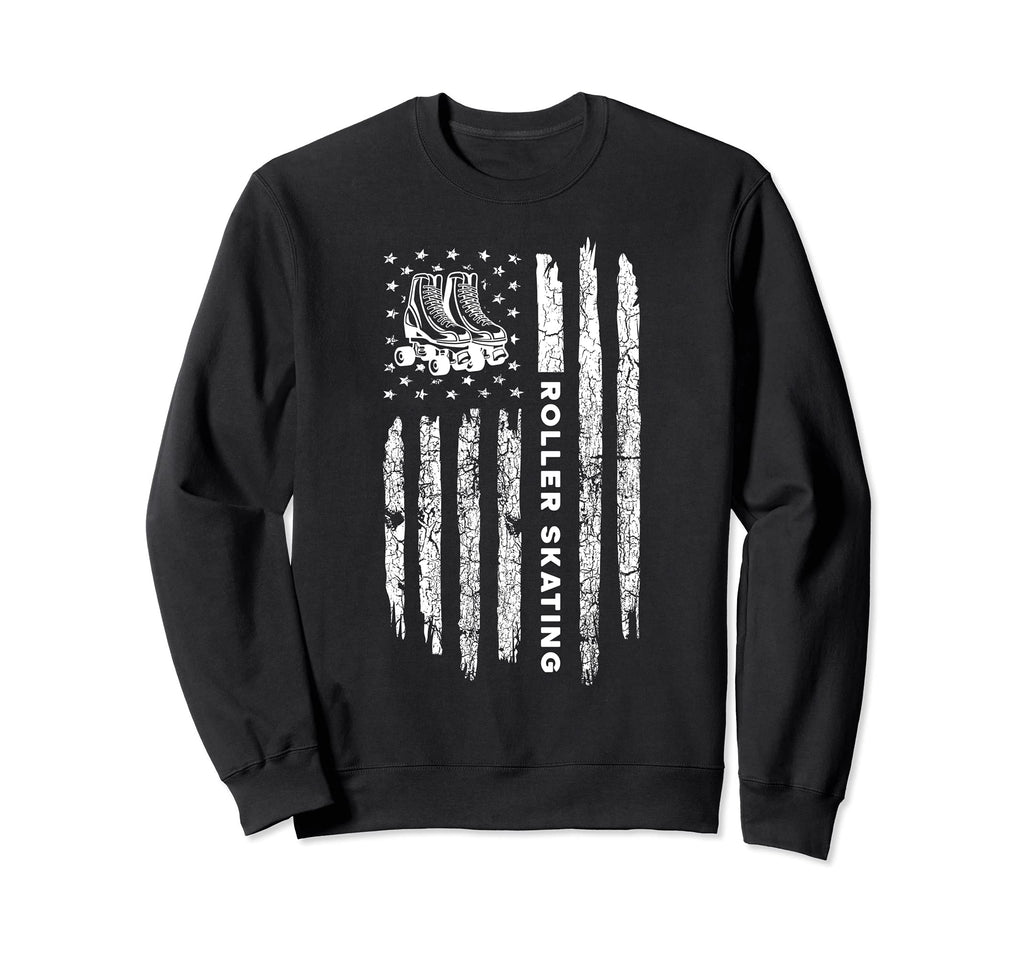 American Flag Roller Skating Roller Sweatshirt - Fun Novelty Design Unisex - T-Shirt, Sweatshirt, Hoodie