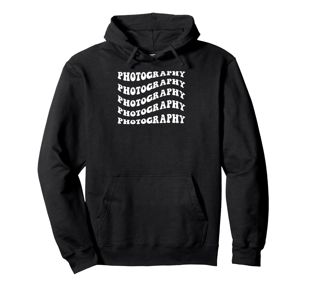 Photography Wavy Text Hoodie - Unique Graphic for Adults - T-Shirt, Sweatshirt, Hoodie