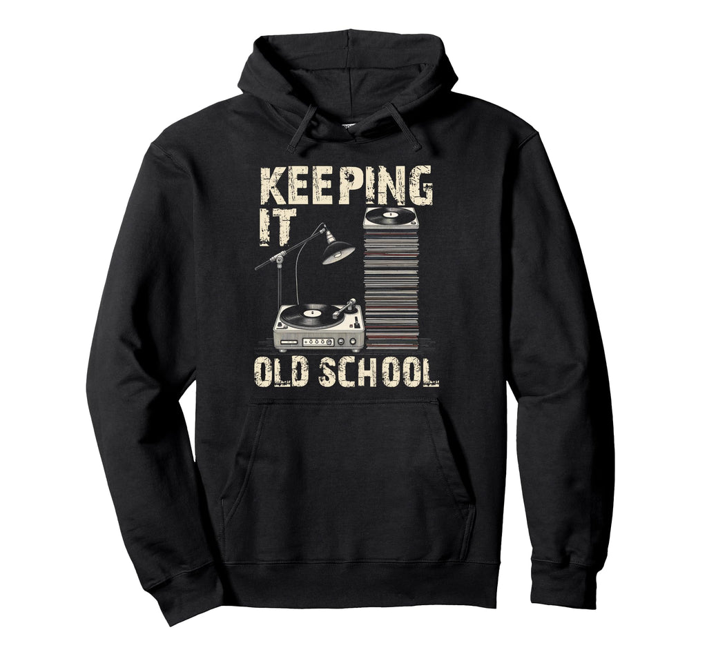 Vinyl Record Player Music Keeping It Hoodie - Minimalist Print Men Women - T-Shirt, Sweatshirt, Hoodie