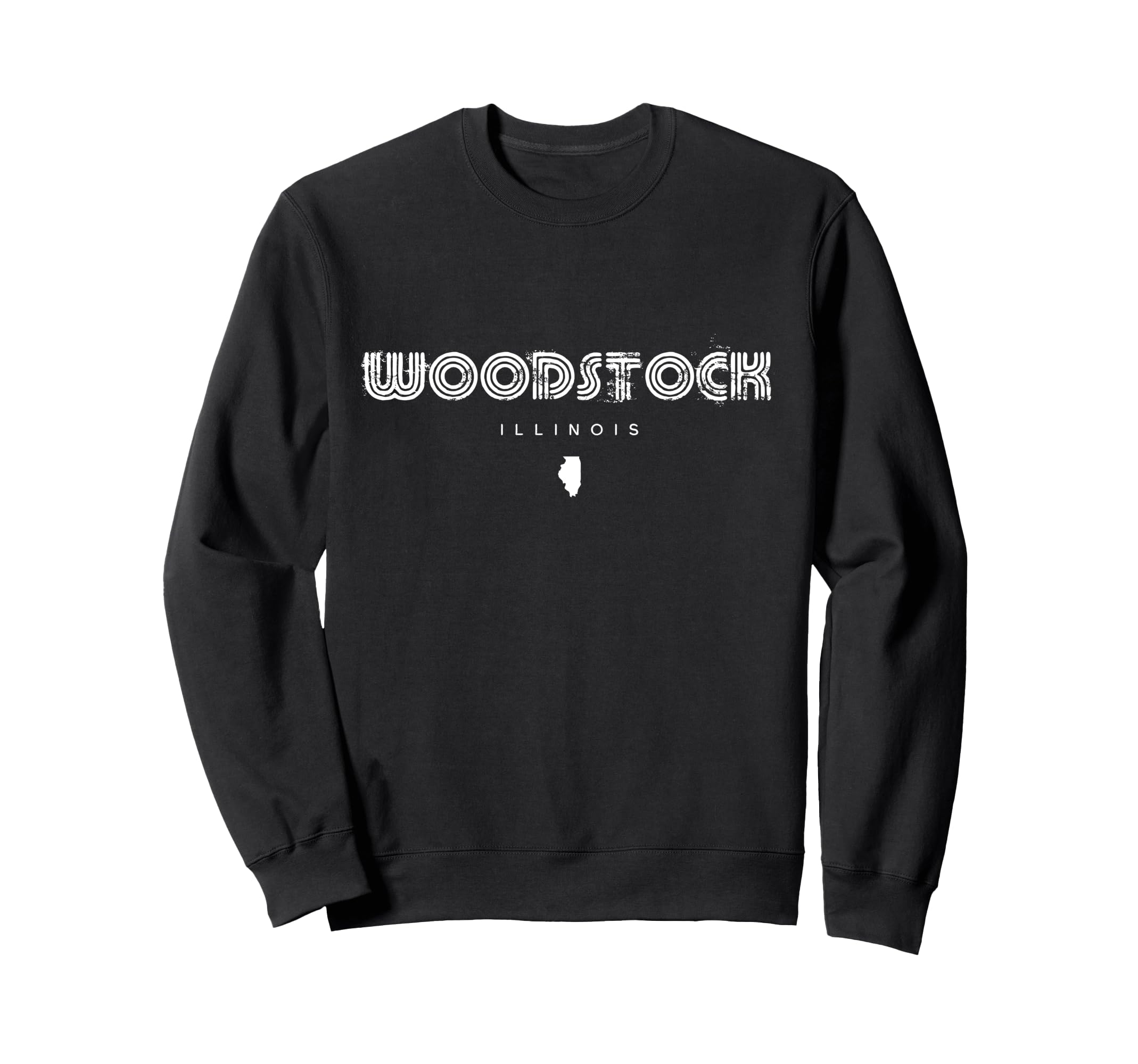 Woodstock Illinois Il 70S 80S Type Sweatshirt - Custom Art Print Unisex - T-Shirt, Sweatshirt, Hoodie