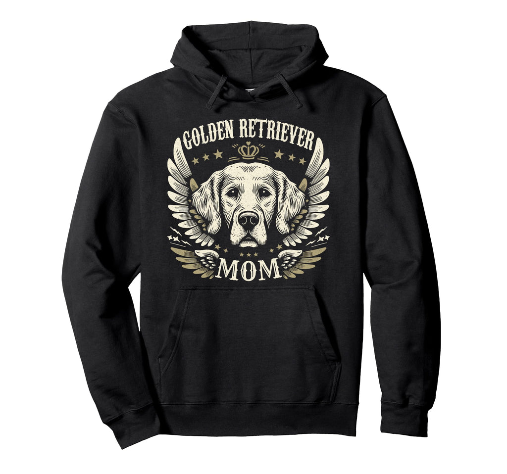 Golden Retriever Mom Biker Wings Hoodie - Trendy Graphic for Adults - T-Shirt, Sweatshirt, Hoodie