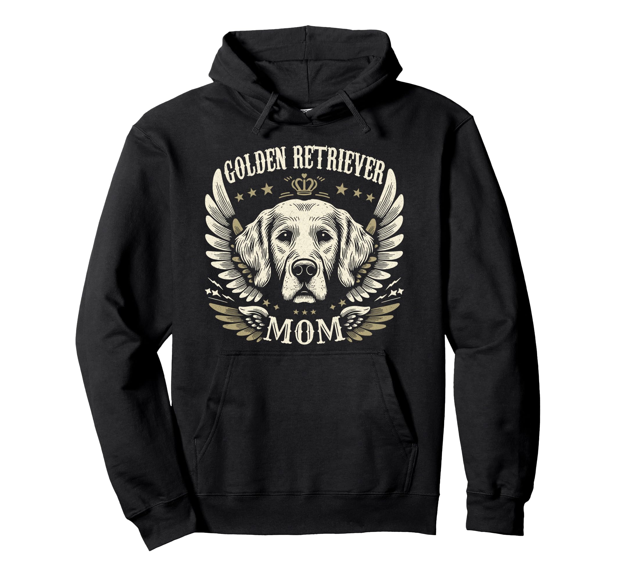 Golden Retriever Mom Biker Wings Hoodie - Trendy Graphic for Adults - T-Shirt, Sweatshirt, Hoodie