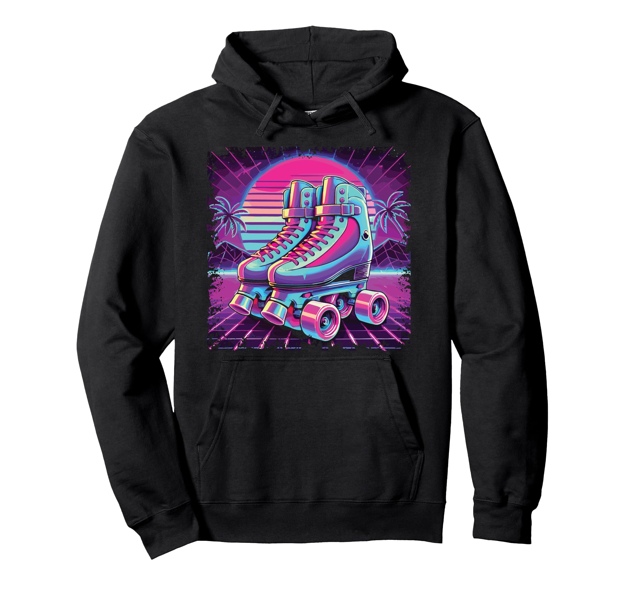 Roller Skating Skate Vaporwave Hoodie - Custom Art Print for Adults - T-Shirt, Sweatshirt, Hoodie