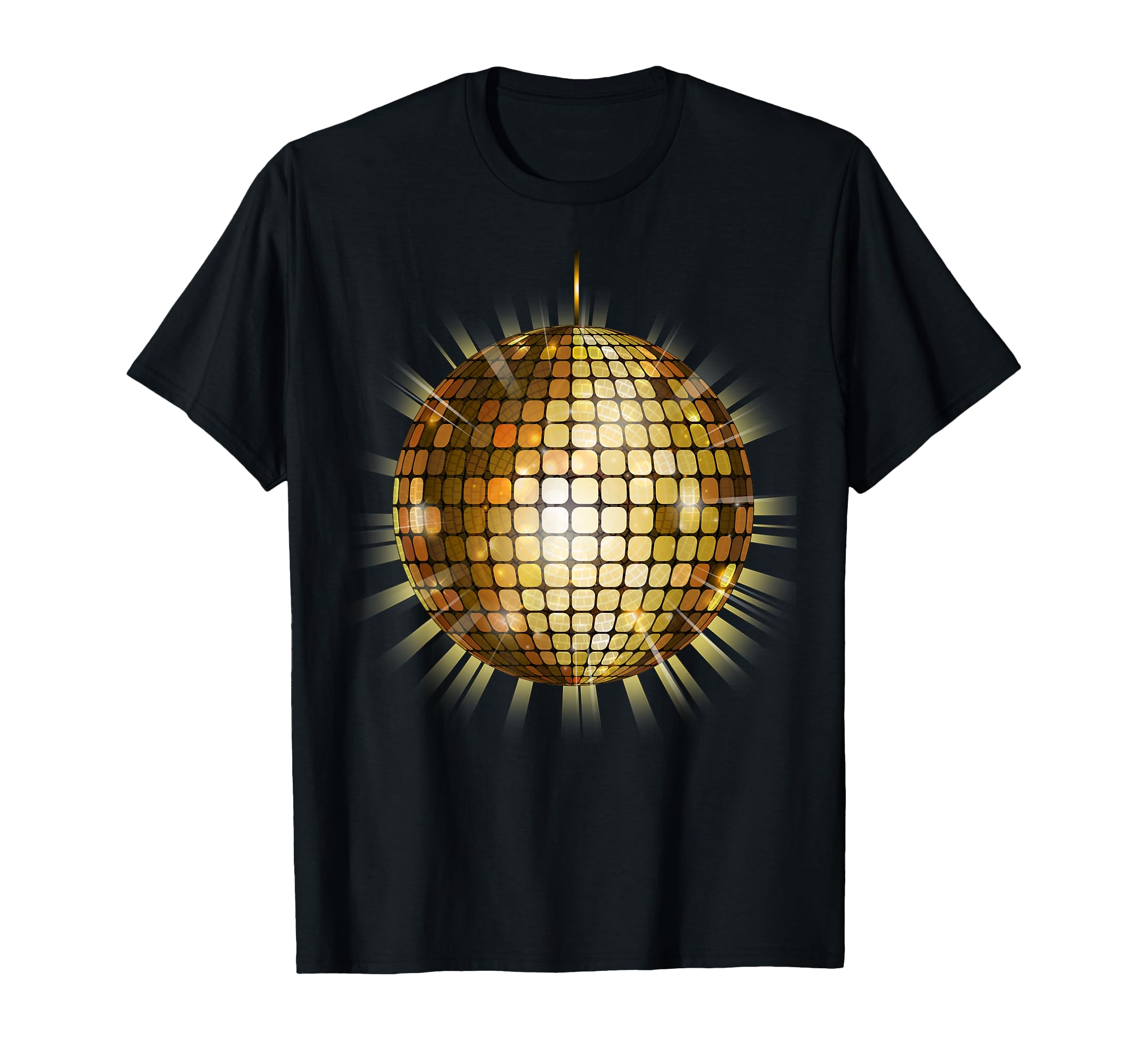 Gold Mirror Ball Funny Disco T-Shirt - Unique Graphic Men Women - T-Shirt, Sweatshirt, Hoodie