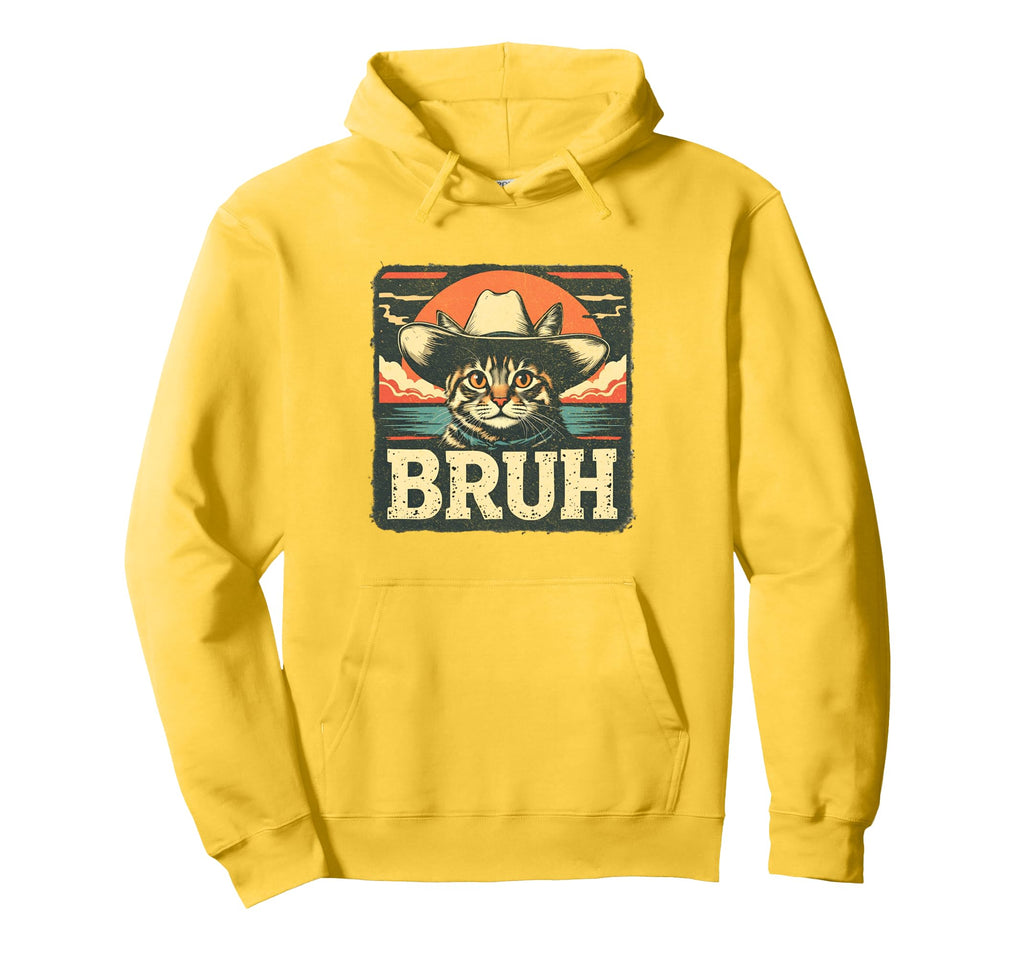 Cat Bruh Meme Cowboy Cat Western Funny Hoodie - Custom Art Print Men Women - T-Shirt, Sweatshirt, Hoodie