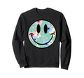 Sunflower Happy Face Checkered Sweatshirt - Streetwear Style Unisex - T-Shirt, Sweatshirt, Hoodie